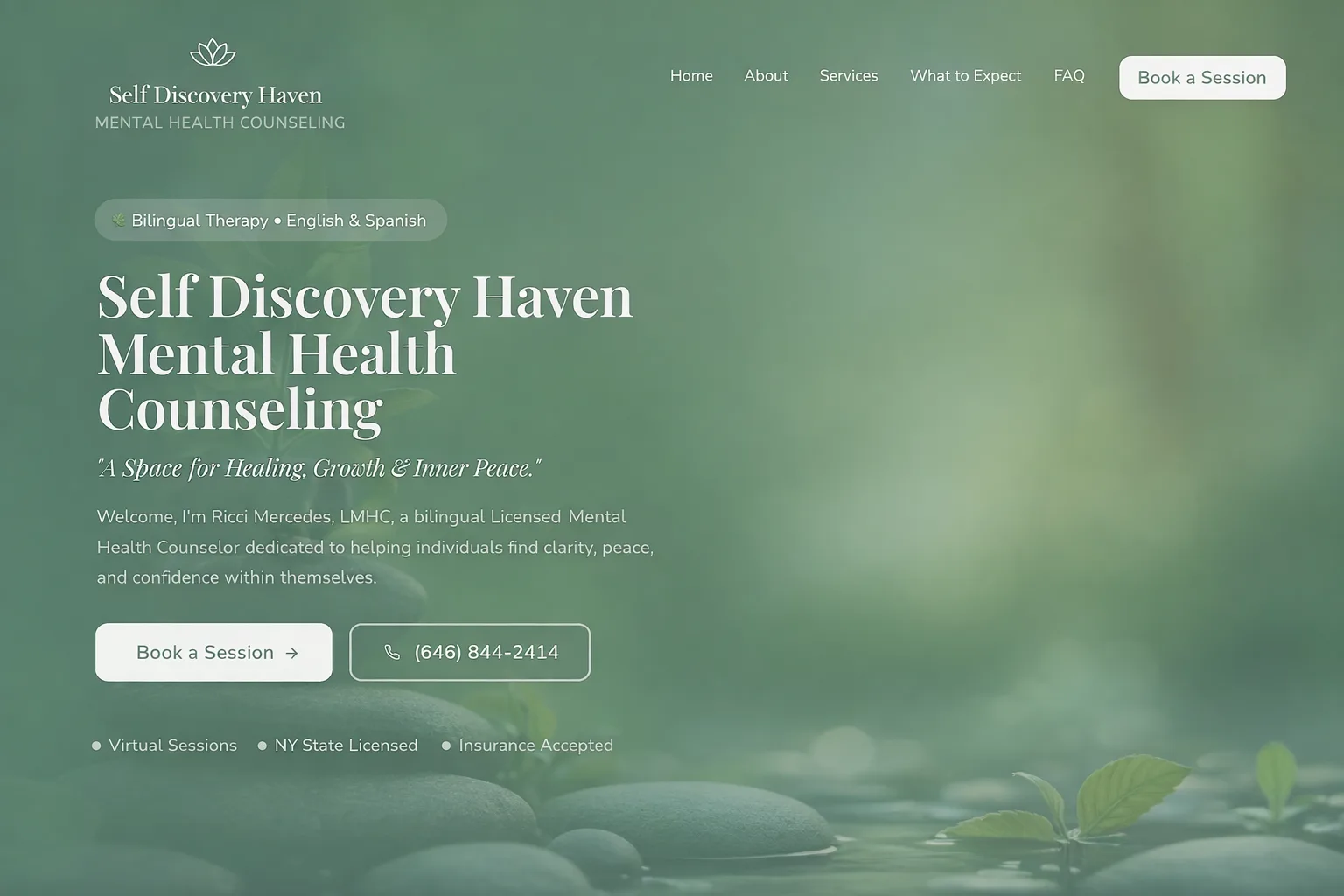 Self Discovery Haven Mental Health Counseling LLC website preview